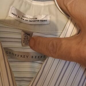 Geoffrey Beene Blue and White Striped Shirt
